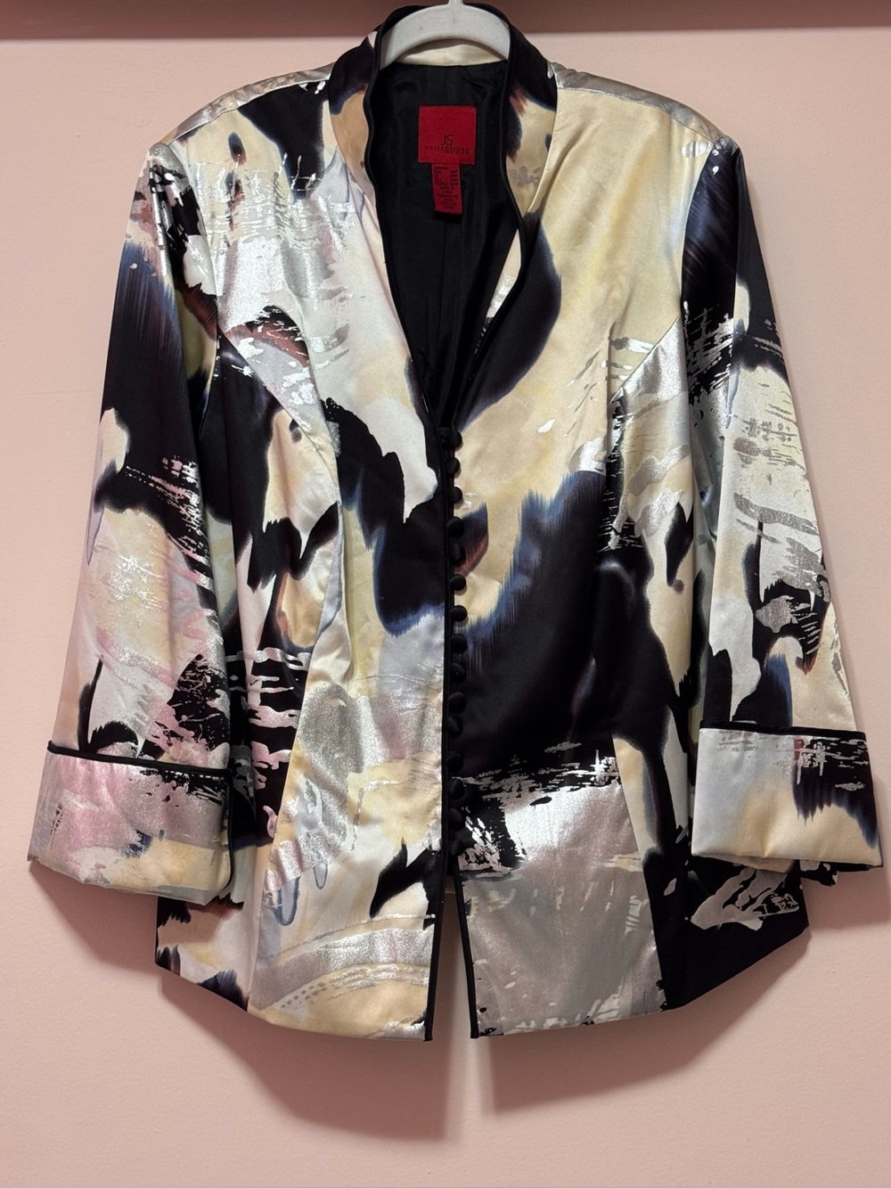 Vintage JS Collections 100% Silk Asian Floral Evening
Cocktail Jacket Size 18W
